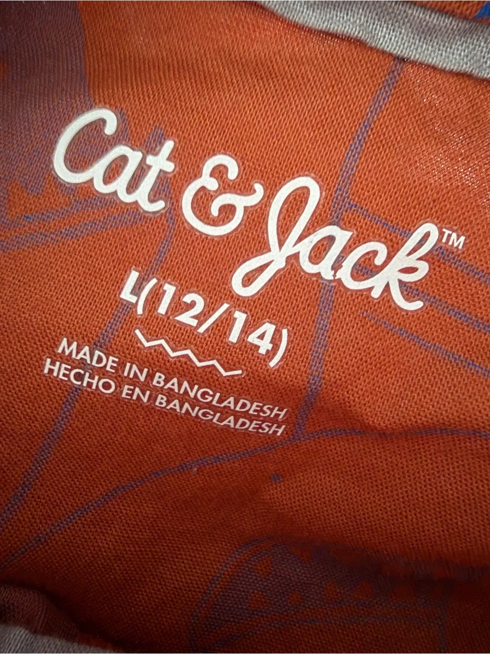Cat & Jack Orange and Blue Shark Print Button-Down Shirt